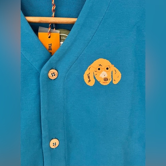 The Sunday Collective Boys 10-11 Years Cardigan Cotton Sweater Blue Jay - Picture 3 of 7